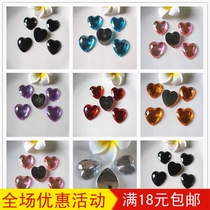 Peach Heart 14 * 26mm Taiwan acrylic hand sewing drill love heart shaped color clothes drill pants drill shoes drill