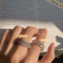 Small crowdsenior sensation AAA zircon ring female European and American extreme Jane full drill delicate rings ins superflash 100 hitch ring finger ring