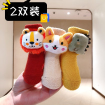 Baby children socks autumn and winter cotton warm coral fleece socks newborn baby thick middle tube floor socks