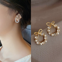 2021 new bow earrings female summer niche design sense high-end earrings summer temperament earrings 20 tide