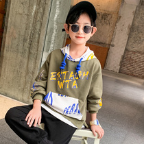 Boys spring clothes foreign-style vests 2021 new childrens spring T-shirt in the big Children base shirt spring and autumn Korean version of the tide