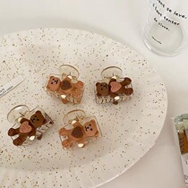 High horse tail fixation artifact grab bear hair cartoon metal shark claw behind head head cloak female summer