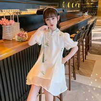 Next win girls qipao dress 2022 little girl guzheng performance Chinese style childrens improved princess dress