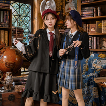 Original Mori tribe cloak coat college style suit jacket English wind fake two-piece vest skirt new winter