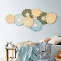Hand Woven Hanging Decoration Fields Garden Wind Sofa Background Wall Pendants Headboard Bedside Wall Decoration Grass wall-hanging