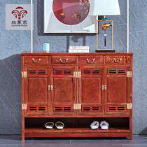 Mahogany shoe cabinet hedgehog red sandalwood Chinese shoe rack lockers Rosewood all solid wood storage cabinet porch cabinet