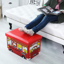 B46 Crayon small new large thick cartoon storage stool baby toy storage box increased stool home finishing box