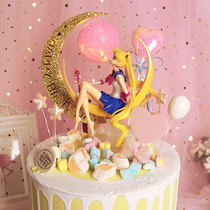 Bake cake decoration moon beautiful girl warrior decoration doll birthday party dessert table dress