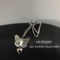 Metal butterfly tassel temperament grab clip female summer large grade ball head hairclip back head shark clip Korean