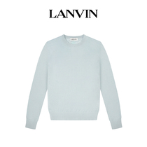 LANVIN Langfan official flagship store lady blue cashmere round neck simple sweater