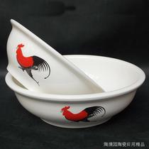 Round boiled fish and raspberries thickened lidless wide edge soup bowl Chicken soup bowl Tanggu rice bowl Large size ceramic commercial home