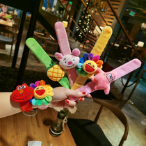  Cute sun flower pop circle creative plush cartoon panda pat circle hair circle New Year gift girl heart bracelet