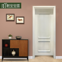 Modern minimalist white baking lacquered wood door bedroom door buttoning line with door solid wood composite flat door indoor door set to do