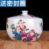 Ceramic with lid sealed Hotel Supplies hotel Hotpot seasoning sauce Jar Chili Oil Storage Tank Big