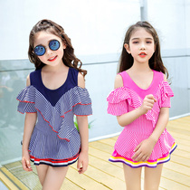 Childrens swimsuits girls small and middle children baby girls princesses Korean swimwear one-piece dress hot spring swimsuit