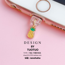 Ultra Cute Mini Cute Little Pineapple Phone Dust Stopper Headphone Hole Typec Charge Pendant Suitable for Apple 13