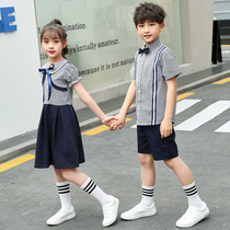 Kindergarten Garden Uniform Summer Clothing Short Sleeve College Wind Graduation Suit Summer Childrens Class School Uniform Suit Customized