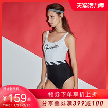 Speedo Anti-chlorine quick-drying Slim slim one-piece swimsuit Womens fashion printed swimsuit Swimsuit