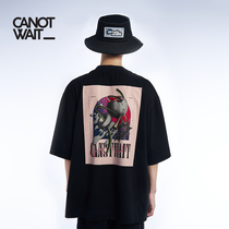 Chen Weiting Chao brand CANOTWAIT new men and women cotton double-sided printing short sleeve loose double-layer T-shirt