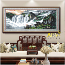 ABV Old three cross stitch cotton embroidery thread precision printing living room landscape big picture Rising Sun east rise ultimate version