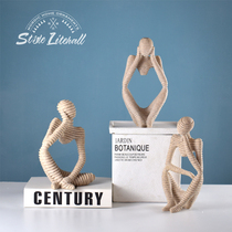 Nordic Silence is Gold Abstract Sculpture Creative Brief Personality Desk Furnishing TV Wine Cabinet Decorations Hem