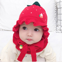 Baby hats Winter 0-3-6-12 months newborn ruffle wool hat Female baby wool hat pullover Autumn and winter