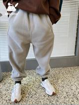 iaiammo original design 21 autumn and winter warm polar fleece foreign style legged pants childrens neutral casual trousers