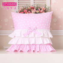Qiaozhi life cotton square pillow sofa bed cushion cover Cotton pillowcase custom blue pink 45 50 60