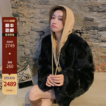 COCO Fur  Paris Encounter  imported straight fur Tuscan wool fur one fur coat woman