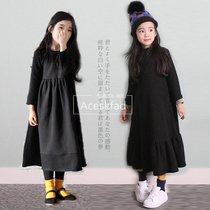 Girl Dress 2020 Spring and Autumn Mori Korea Zhongda Childrens Cotton Art Dress Korean Spring and Autumn Parent-Child Dress