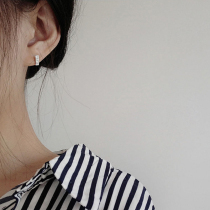 Daily base Push Geometric Rectangular Earrings body 925 Pure silver ins Wind minimalist about Korean version Earrings female