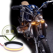 Motorcycle retro modification accessories LED shock absorber turn signal ring shock absorber light bar Harley direction light