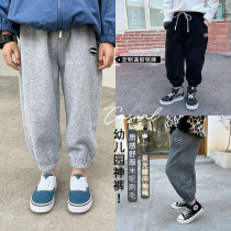 Yuanyuan Family Childrens pants boys sports pants 2021 new trend Baby pants Korean boy casual spring clothes