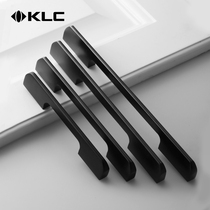 KLC cabinet door handle Modern simple extended cabinet door handle Wardrobe drawer cabinet Aluminum alloy black handle