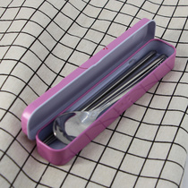 Cute Mini Stainless Steel Chopstick Spoon Portable Cutlery Kindergarten Kid Elementary School Kids Canteen Dining With Chopsticks Spoon Two Pieces