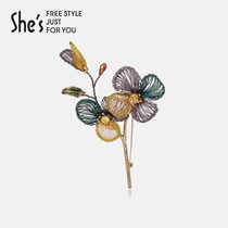 shes Sizi Flower Language Alice Original Series Handmade Contrast Flower Brooch High-end Corsage Pin Accessories