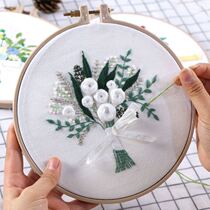 Ancient style DIY material package for adult beginner students handicraft class embroidery creative gift making Su embroidery silk embroidery