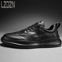 2020 new autumn board shoes trend line mens shoes British style mens casual leather shoes autumn small black European station