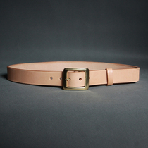 Thick 5MM vegetable tanned leather Eucalyptus leather handmade belt pure copper belt buckle mens jeans belt tide