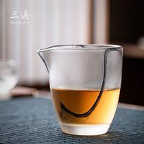 Three times ink and glass fair cup size thickened glass male cup Tea separator Japanese tea Sea Kung Fu tea set