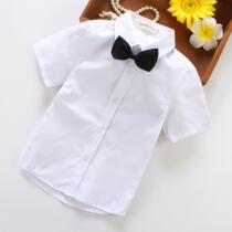 Childrens summer clothes Boys short-sleeved white shirt Foreign style Girls white shirt Long-sleeved school uniform white shirt CUHK children