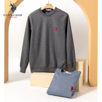 U S POLO ASSN mens knitwear autumn winter slim pullover sweater round neck solid color loose thread coat