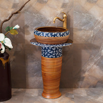 Ceramic integrated column basin small family type washbasin floor type upright table basin Wash Basin Balcony Wash basin 1