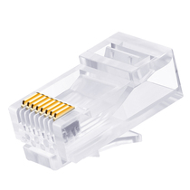 CNCOB six network cable crystal head cat6 gigabit computer broadband network rj45 connector 8-core pure copper gold-plated