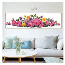 ABV Old three cross stitch Egyptian long staple cotton thread embroidery precision printing horizontal version small flower colorful rose love