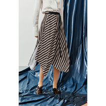 Lily2019 winter New Women Womens irregular striped letter umbrella skirt long skirt 119410C6602