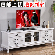 Solid wood TV cabinet Chinese modern minimalist small household type European style living room tea table combined mini bedroom American style cabinet