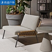 Nordic Outdoor Sofa Balcony Leisure Single Rattan Sofa Chair Combination Furniture Garden Terrace Sun Room Sofa