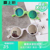 Cool Korean summer childrens boys and girls baby beach concave shape anti-UV sunglasses sunglasses