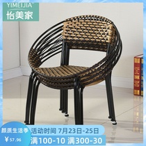 Childrens small Vine Chair special single balcony rattan chair back chair imitation rattan plastic woven imitation ink king adult chair